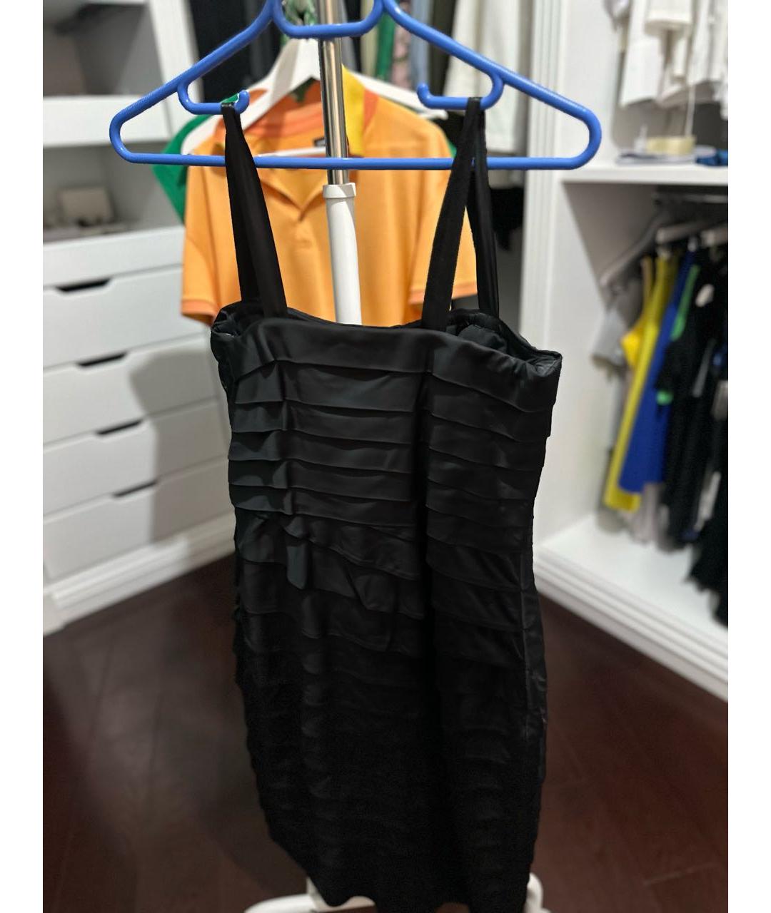 RALPH LAUREN Черное хлопко-эластановое коктейльное платье, фото 2