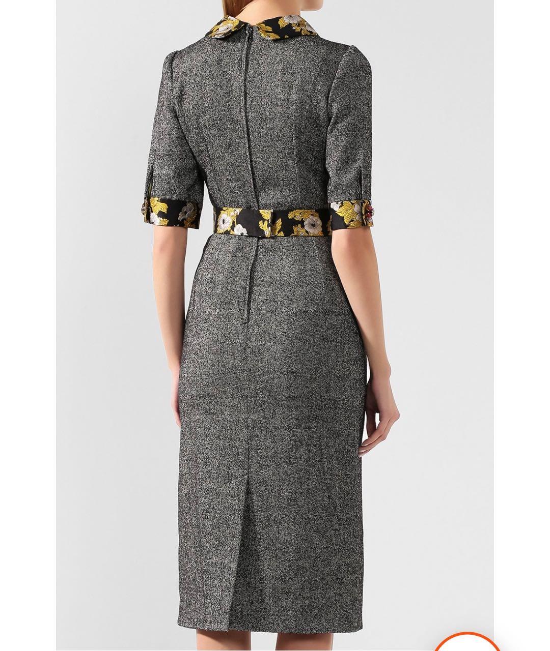 DOLCE&GABBANA Серое шерстяное вечернее платье, фото 3