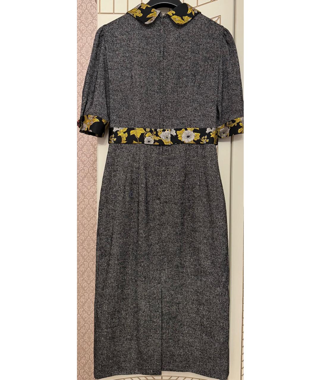 DOLCE&GABBANA Серое шерстяное вечернее платье, фото 6
