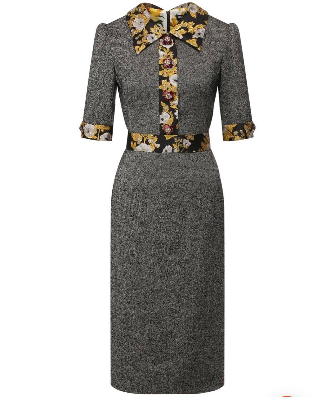DOLCE&GABBANA Серое шерстяное вечернее платье, фото 1
