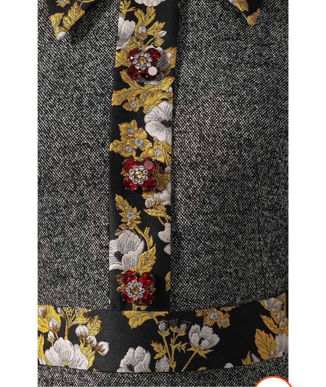 DOLCE&GABBANA Серое шерстяное вечернее платье, фото 4