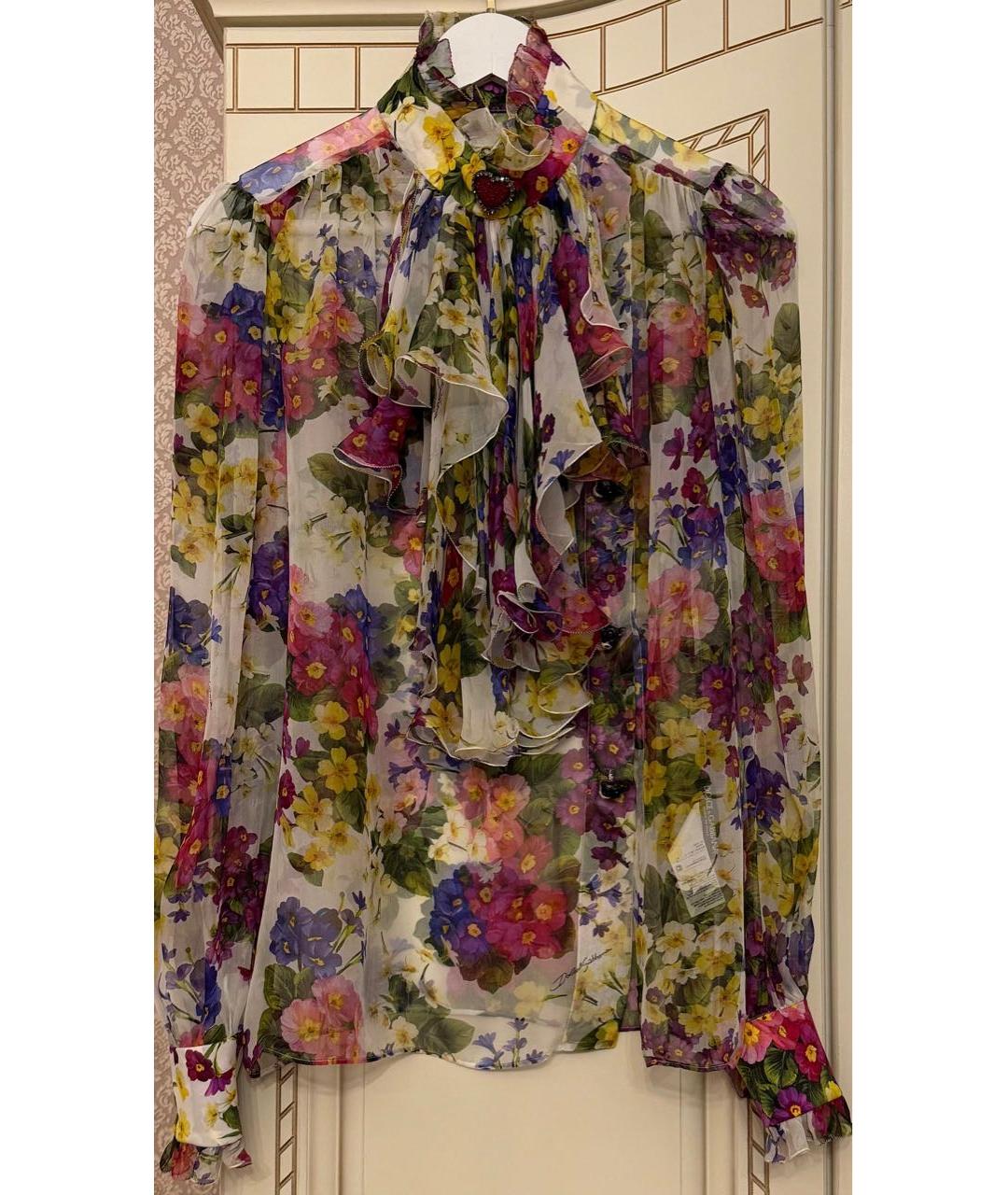 DOLCE&GABBANA Мульти шелковая блузы, фото 2