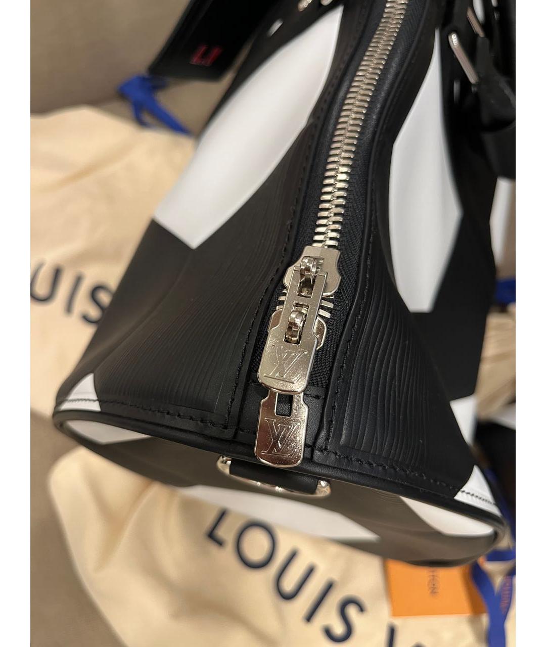 LOUIS VUITTON Черная кожаная дорожная/спортивная сумка, фото 6