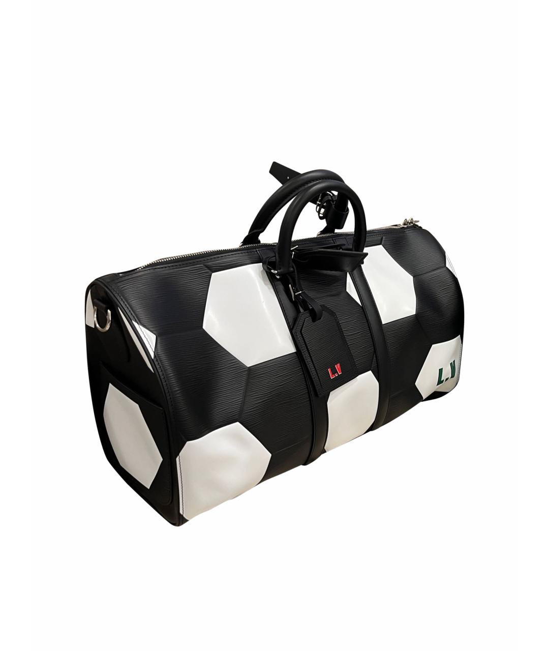 LOUIS VUITTON Черная кожаная дорожная/спортивная сумка, фото 1