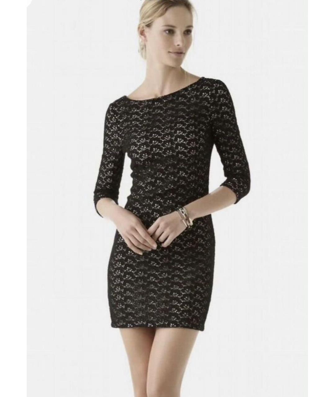 DIANE VON FURSTENBERG Черное хлопковое коктейльное платье, фото 7