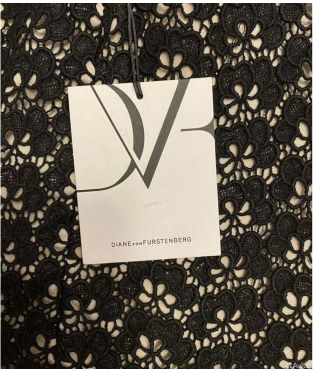 DIANE VON FURSTENBERG Черное хлопковое коктейльное платье, фото 3