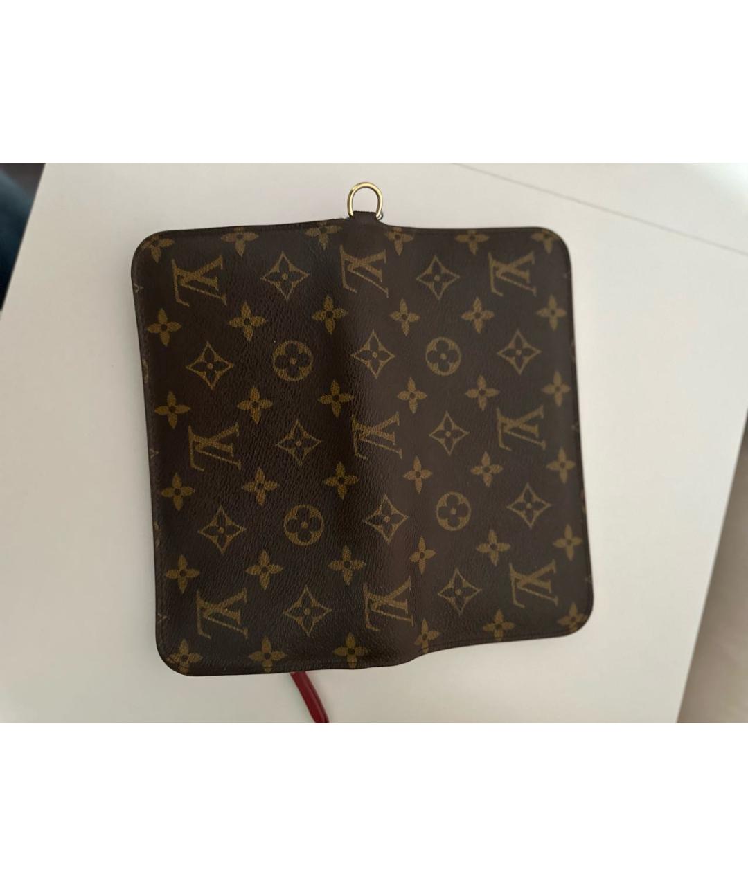 LOUIS VUITTON Коричневый кожаный кошелек, фото 2