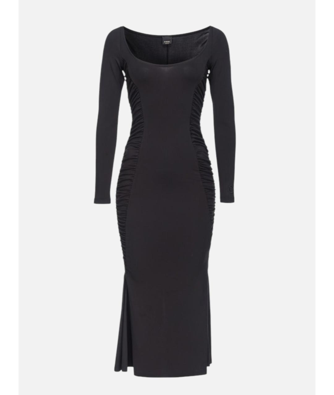 PINKO Черное вискозное повседневное платье, фото 3