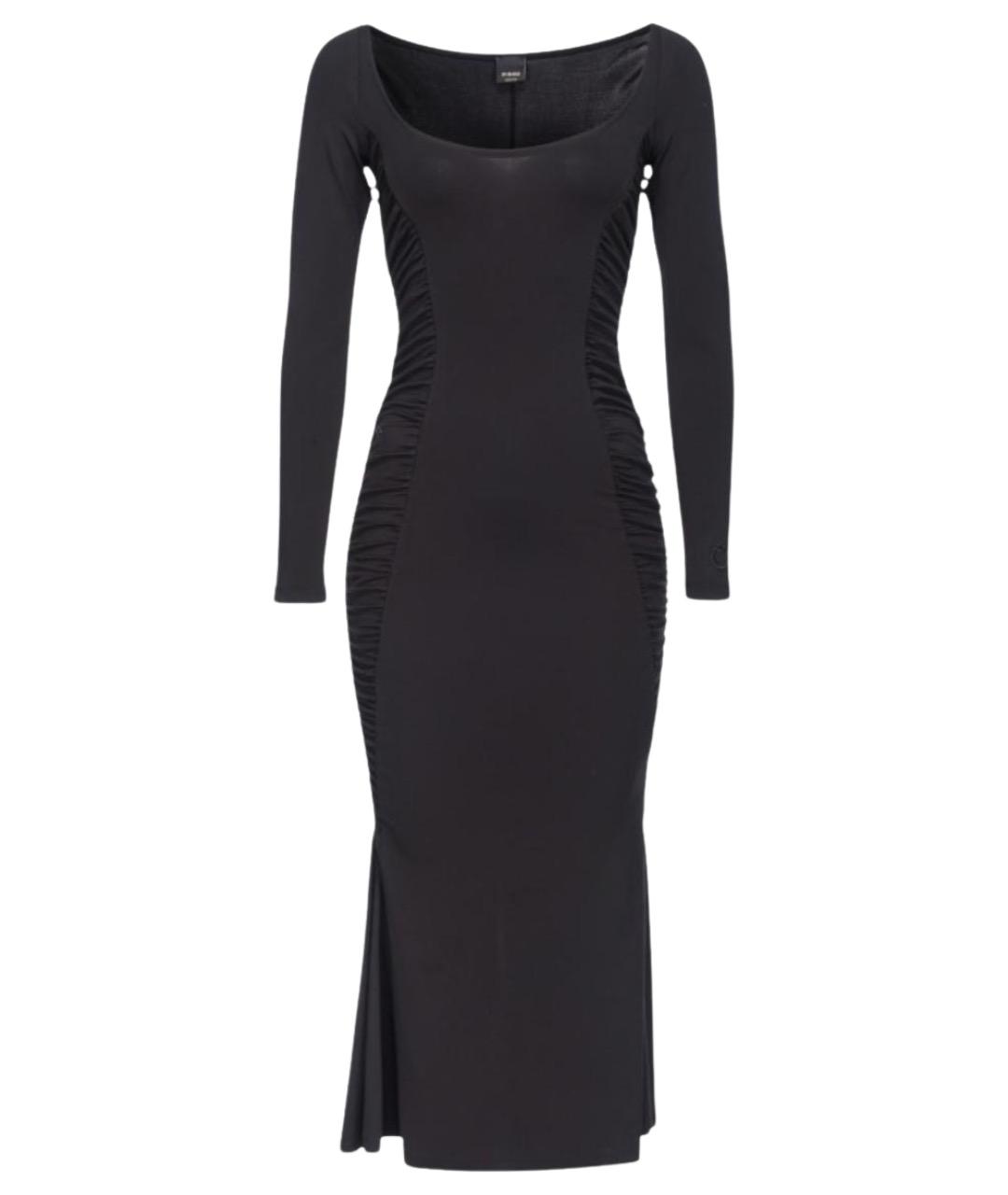 PINKO Черное вискозное повседневное платье, фото 1