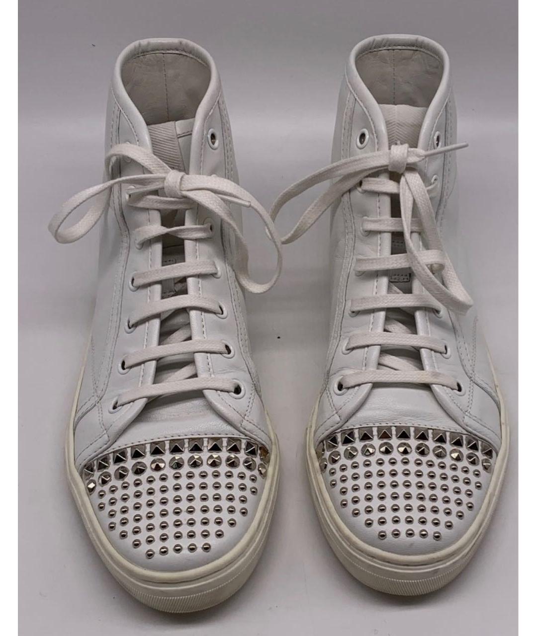 GUCCI Белые кожаные кеды, фото 2