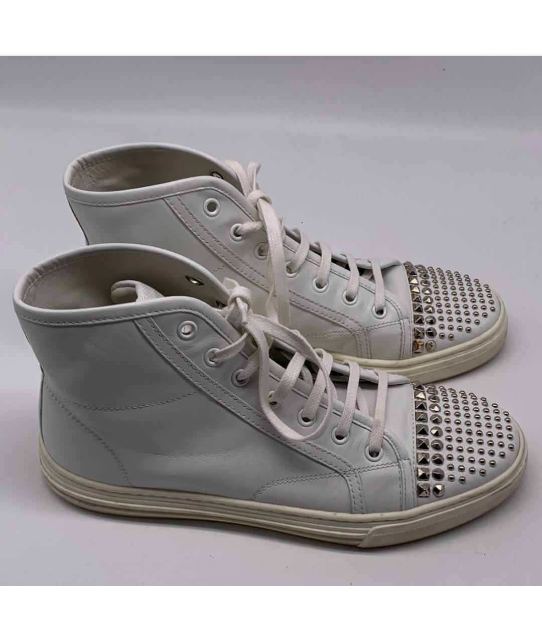 GUCCI Белые кожаные кеды, фото 5