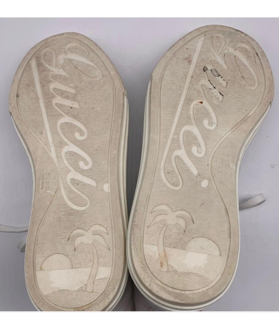 GUCCI Белые кожаные кеды, фото 4