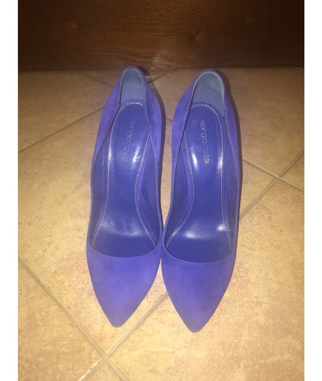 SERGIO ROSSI Фиолетовые замшевые туфли, фото 5