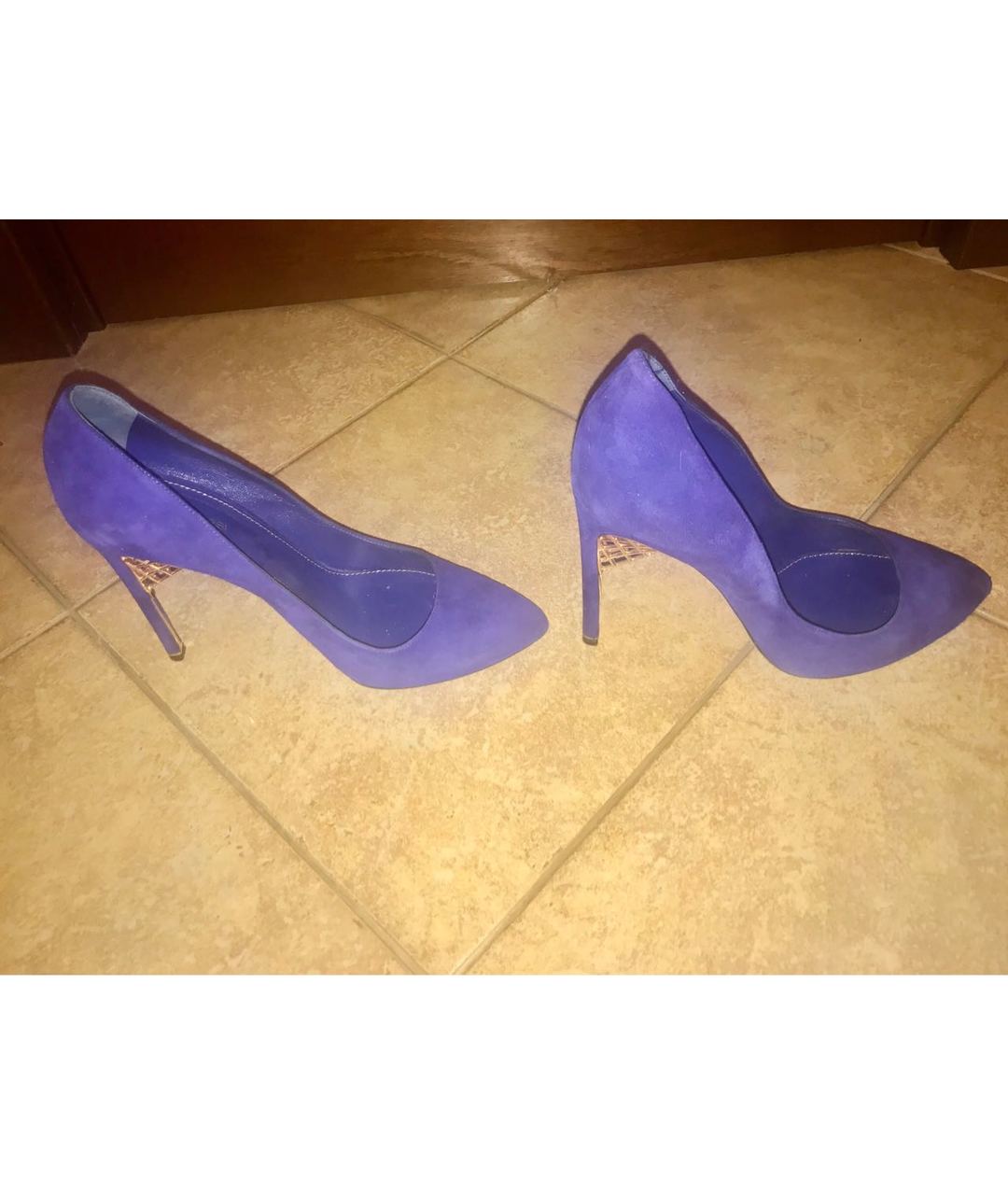 SERGIO ROSSI Фиолетовые замшевые туфли, фото 3
