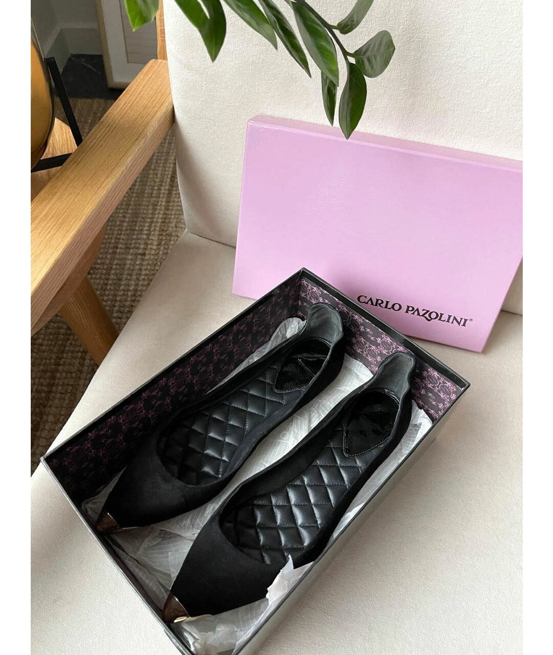 BRIAN ATWOOD Черные замшевые балетки, фото 4
