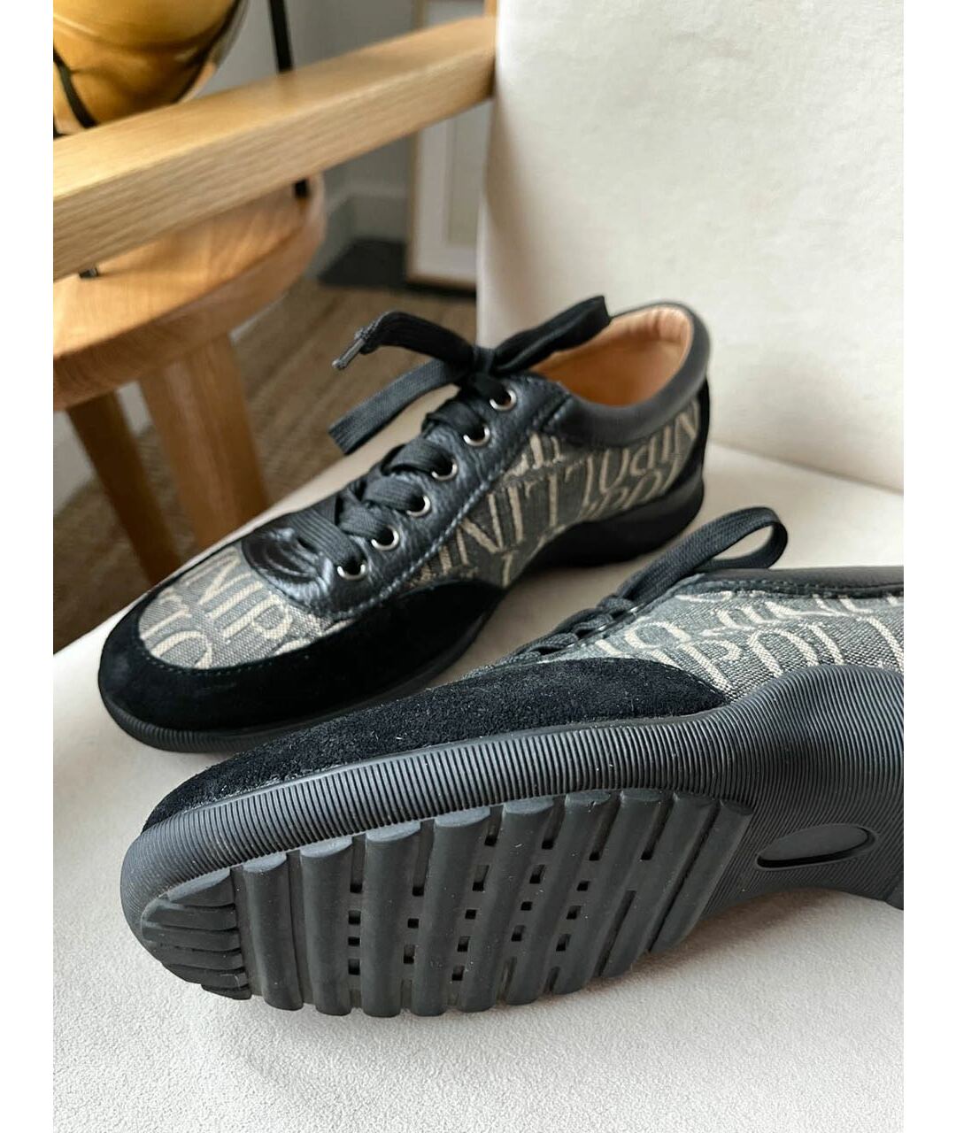 POLLINI Черные текстильные кроссовки, фото 4