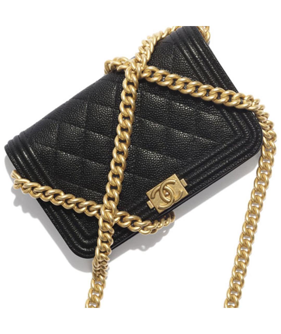 CHANEL Черная кожаная сумка через плечо, фото 5