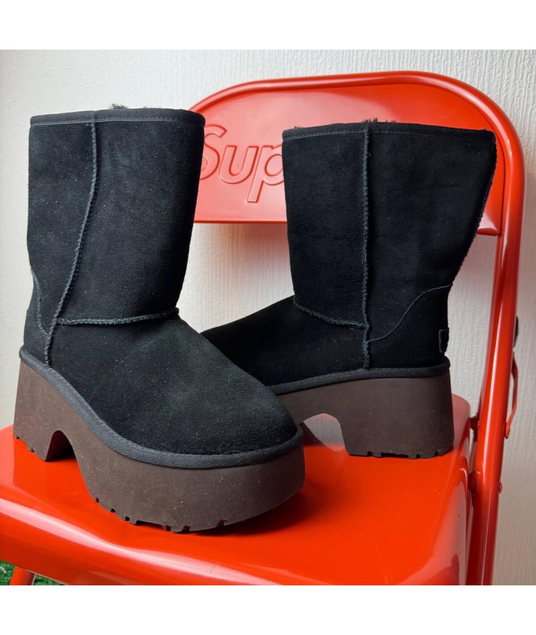 UGG AUSTRALIA Черные замшевые полусапоги, фото 2