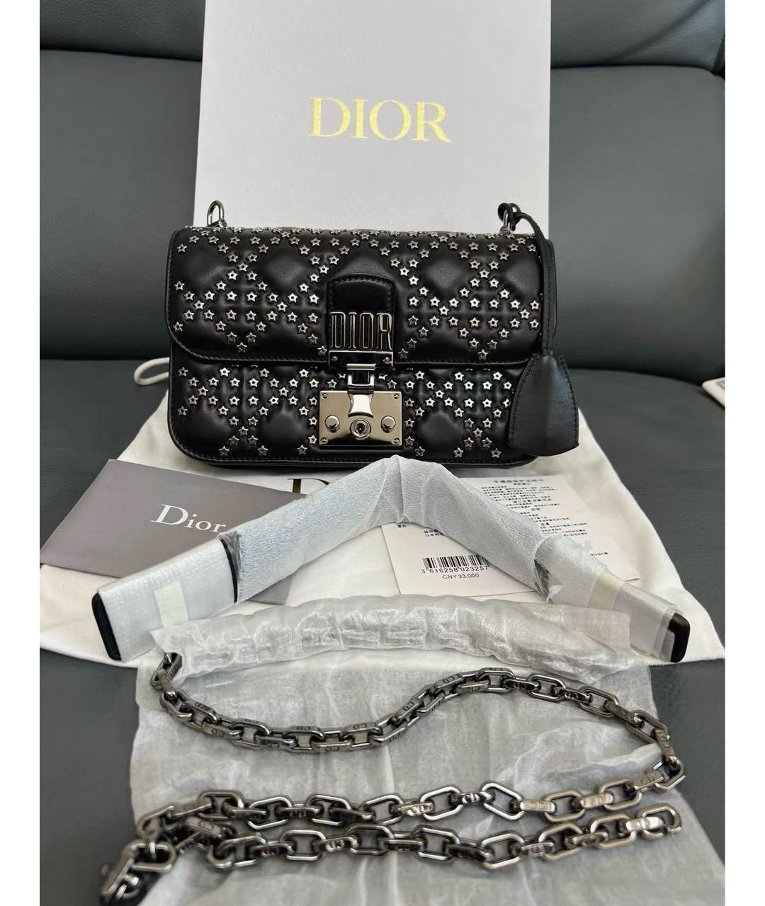 CHRISTIAN DIOR Черная кожаная сумка с короткими ручками, фото 2