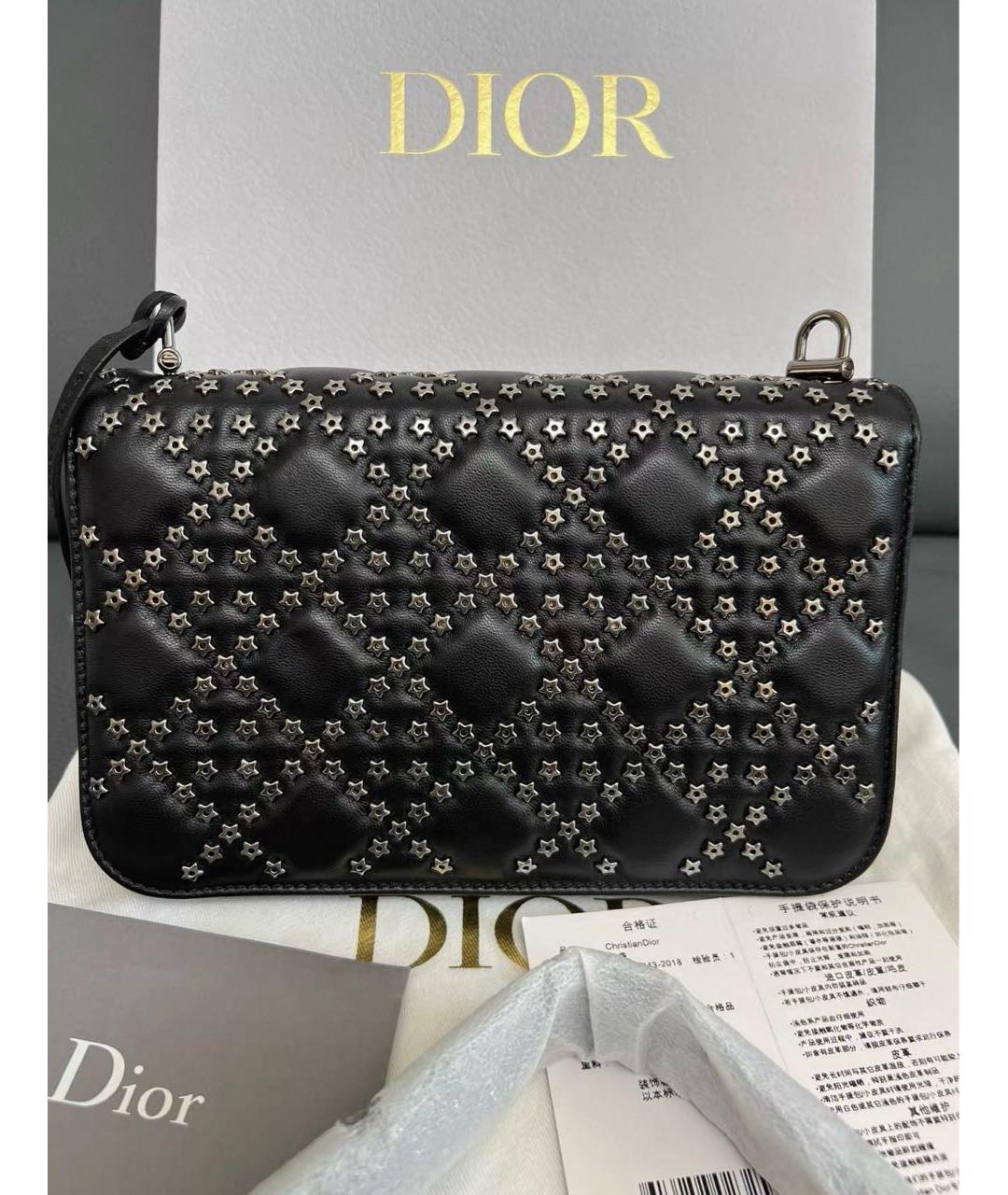 CHRISTIAN DIOR Черная кожаная сумка с короткими ручками, фото 3