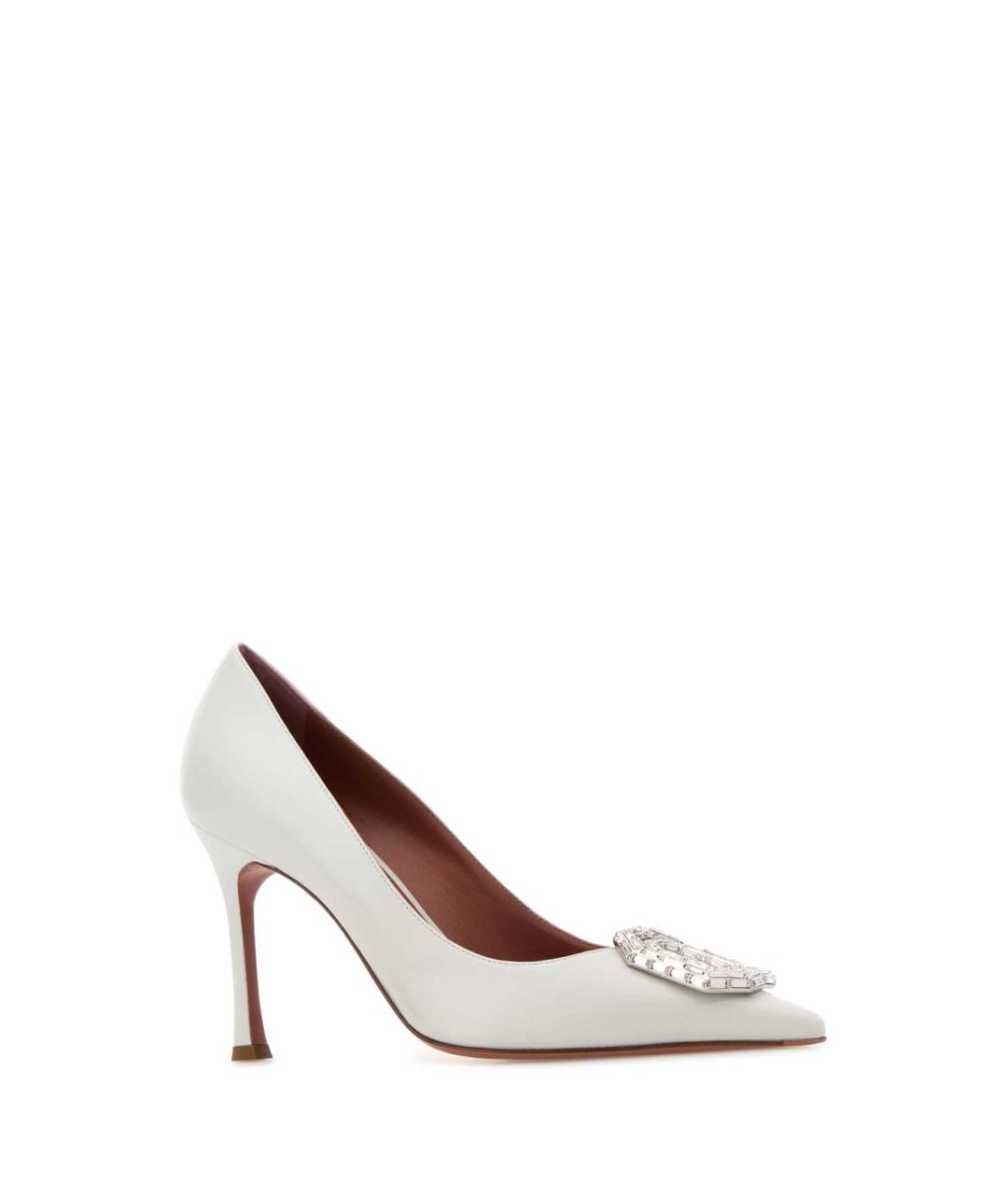 Amina Muaddi Белые кожаные туфли, фото 2
