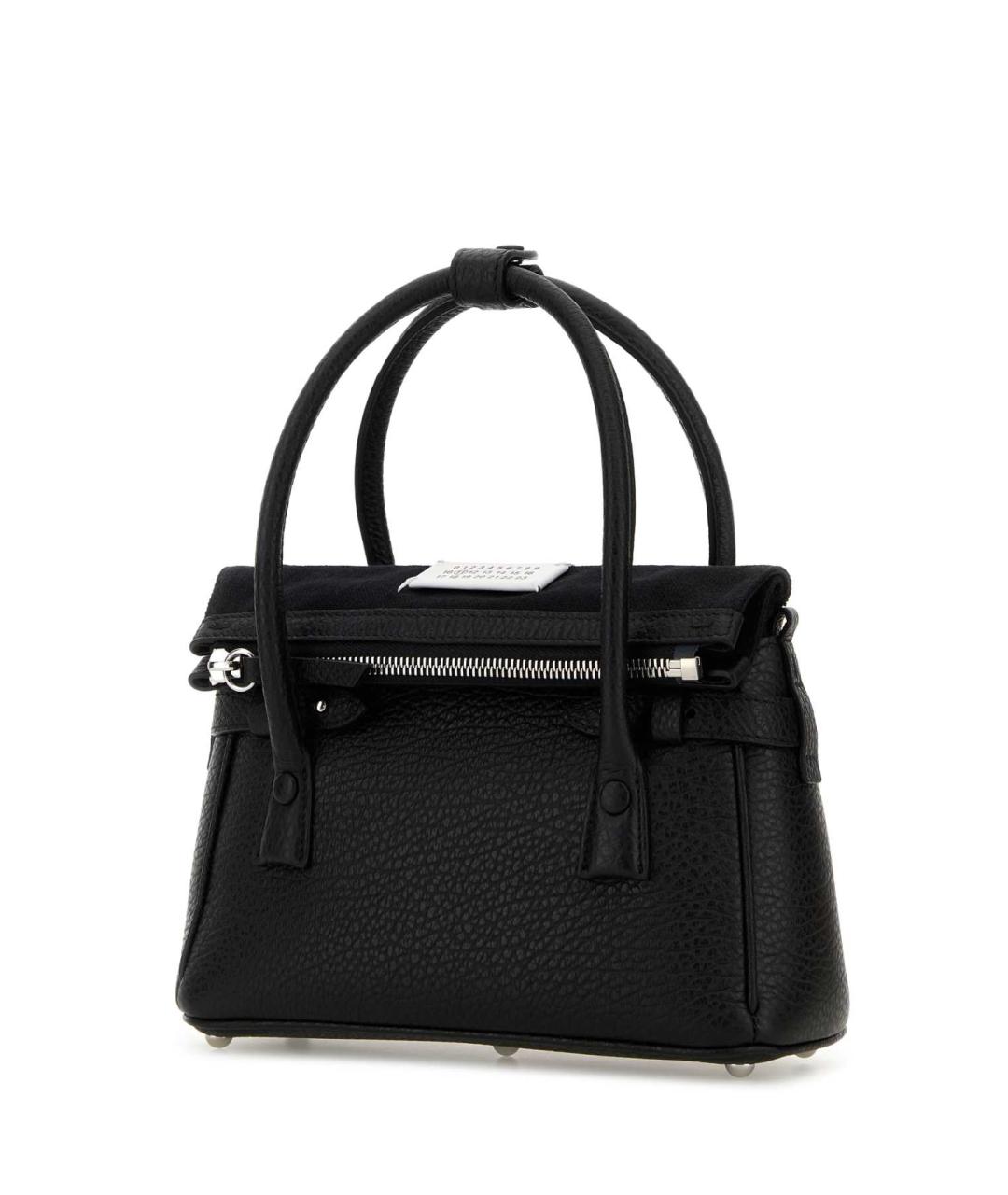 MAISON MARGIELA Черная кожаная сумка с короткими ручками, фото 2