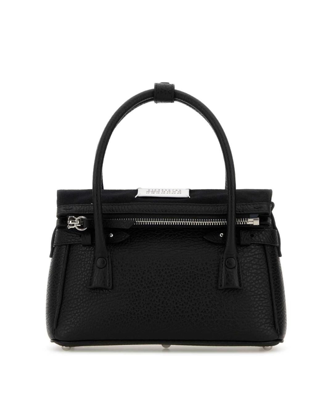 MAISON MARGIELA Черная кожаная сумка с короткими ручками, фото 1