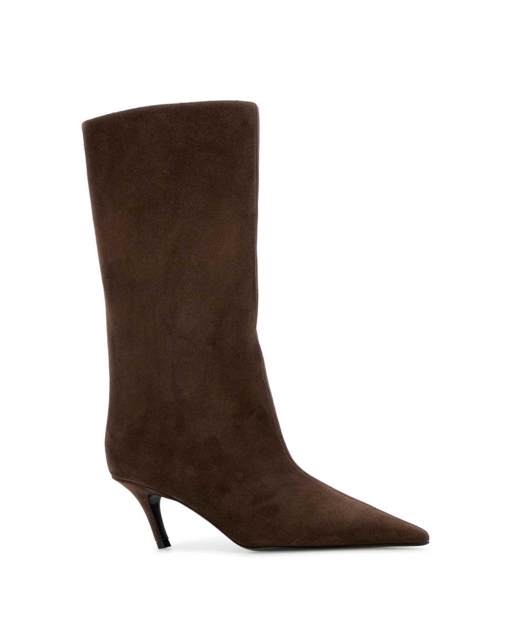 Amina Muaddi Коричневые замшевые сапоги, фото 2