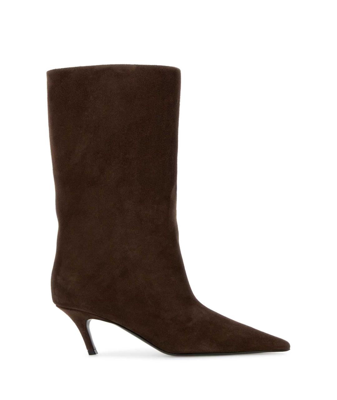 Amina Muaddi Коричневые замшевые сапоги, фото 1