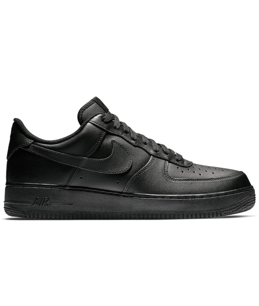 NIKE Черные кожаные низкие кроссовки / кеды, фото 1