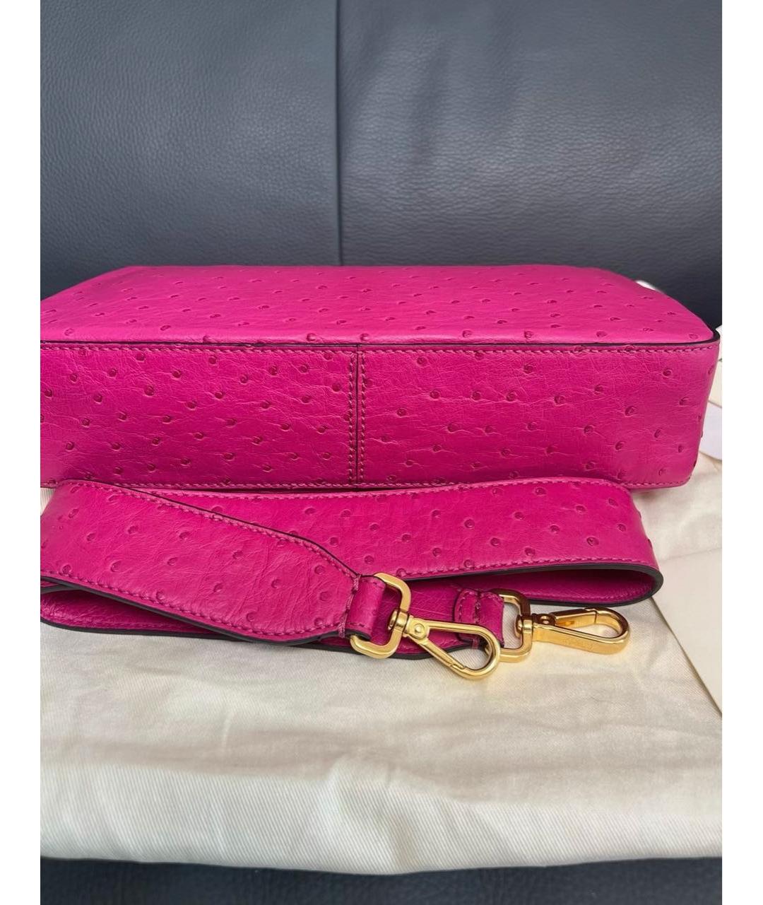 FENDI Розовая сумка через плечо из экзотической кожи, фото 4