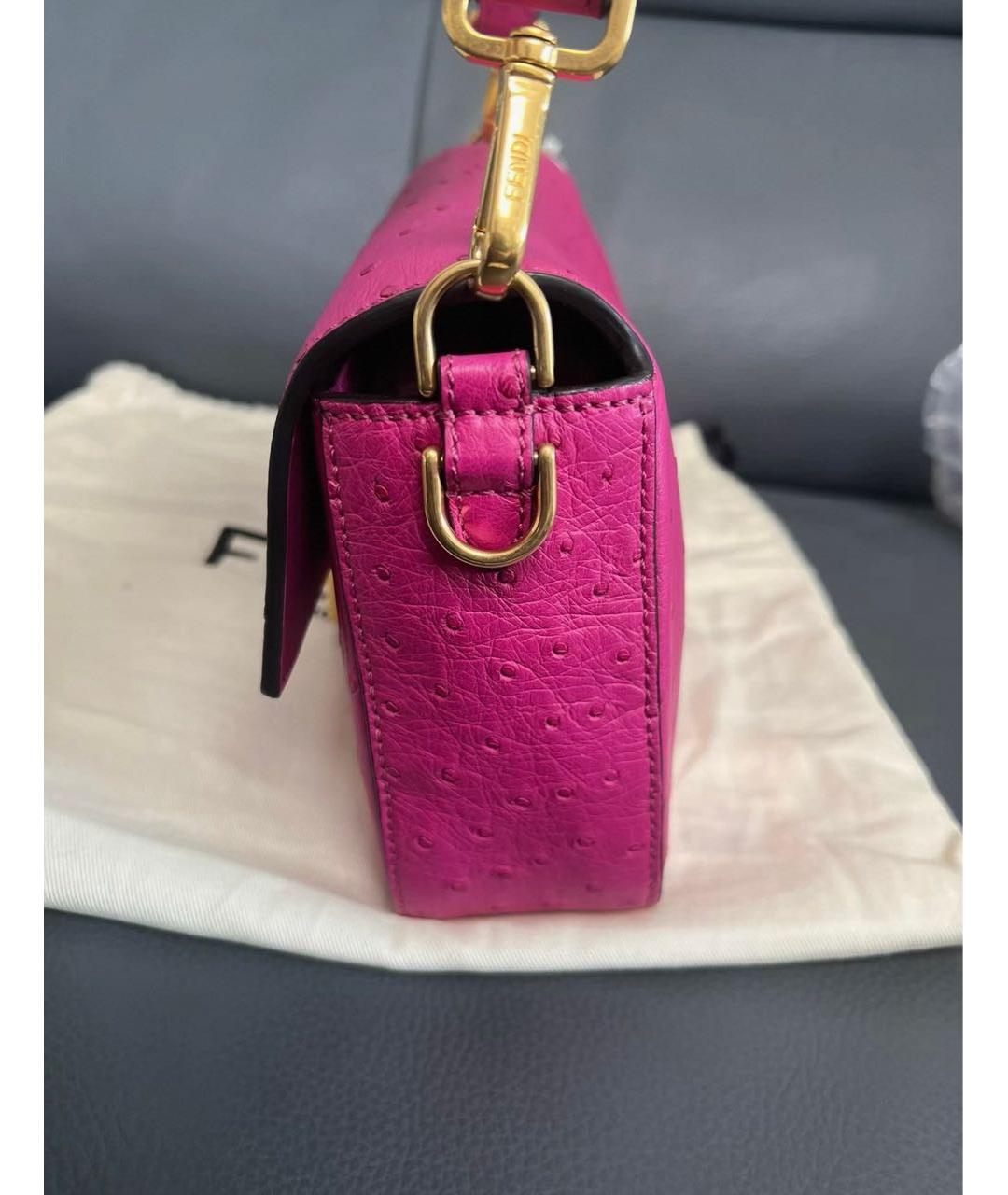 FENDI Розовая сумка через плечо из экзотической кожи, фото 6