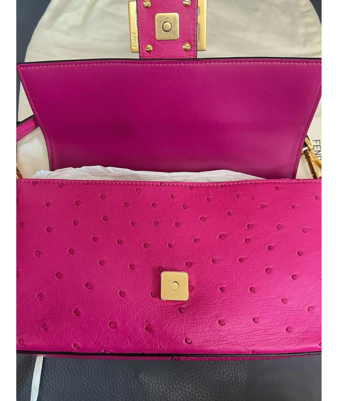 FENDI Розовая сумка через плечо из экзотической кожи, фото 5