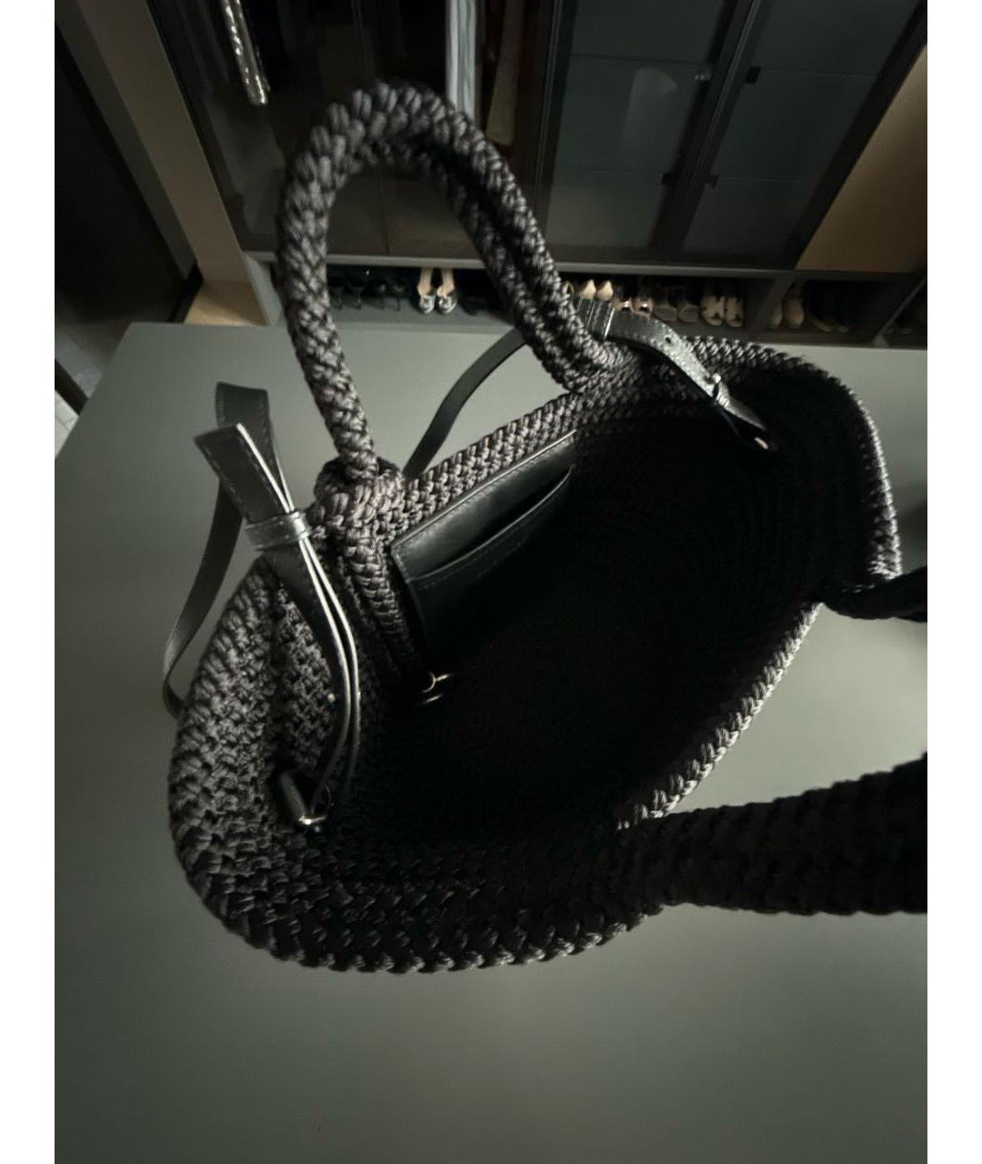 BALENCIAGA Черная пелетеная сумка с короткими ручками, фото 3