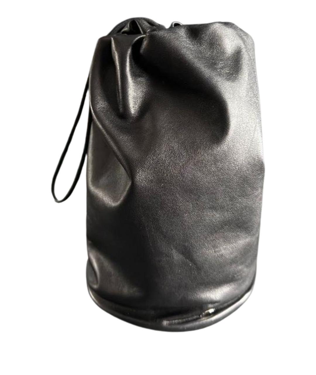 THE ROW Черная кожаная сумка с короткими ручками, фото 1