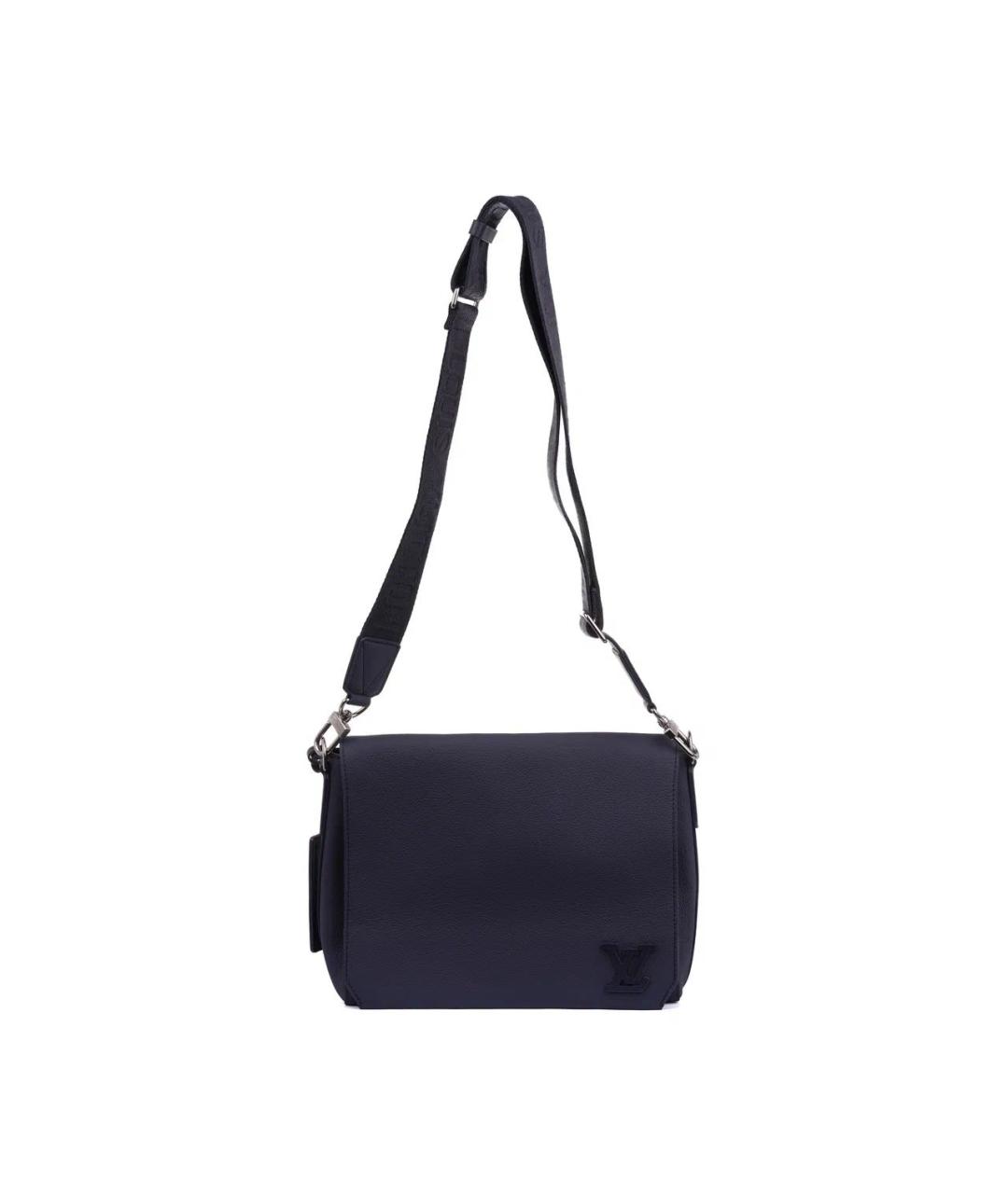 LOUIS VUITTON Темно-синяя кожаная сумка на плечо, фото 3