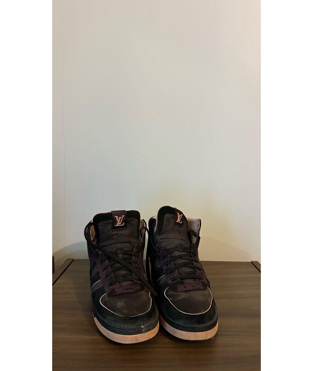 LOUIS VUITTON Фиолетовые замшевые высокие кроссовки / кеды, фото 2