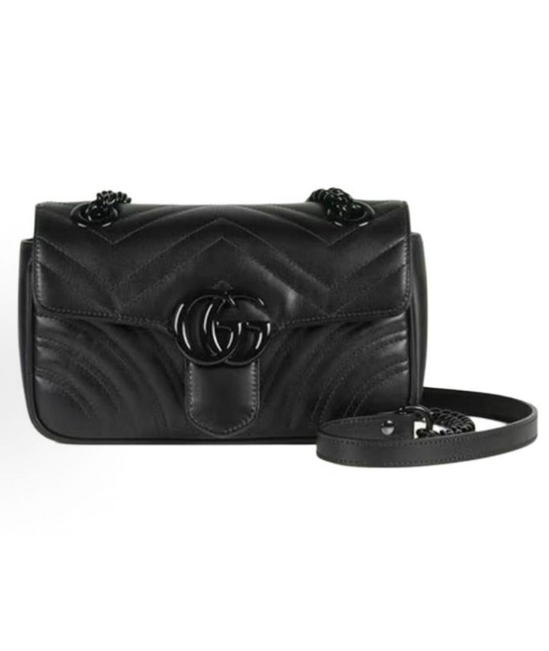 GUCCI Черная кожаная сумка через плечо, фото 1