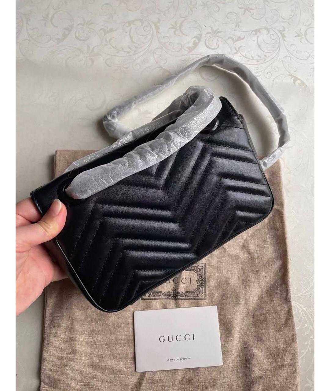 GUCCI Черная кожаная сумка через плечо, фото 3