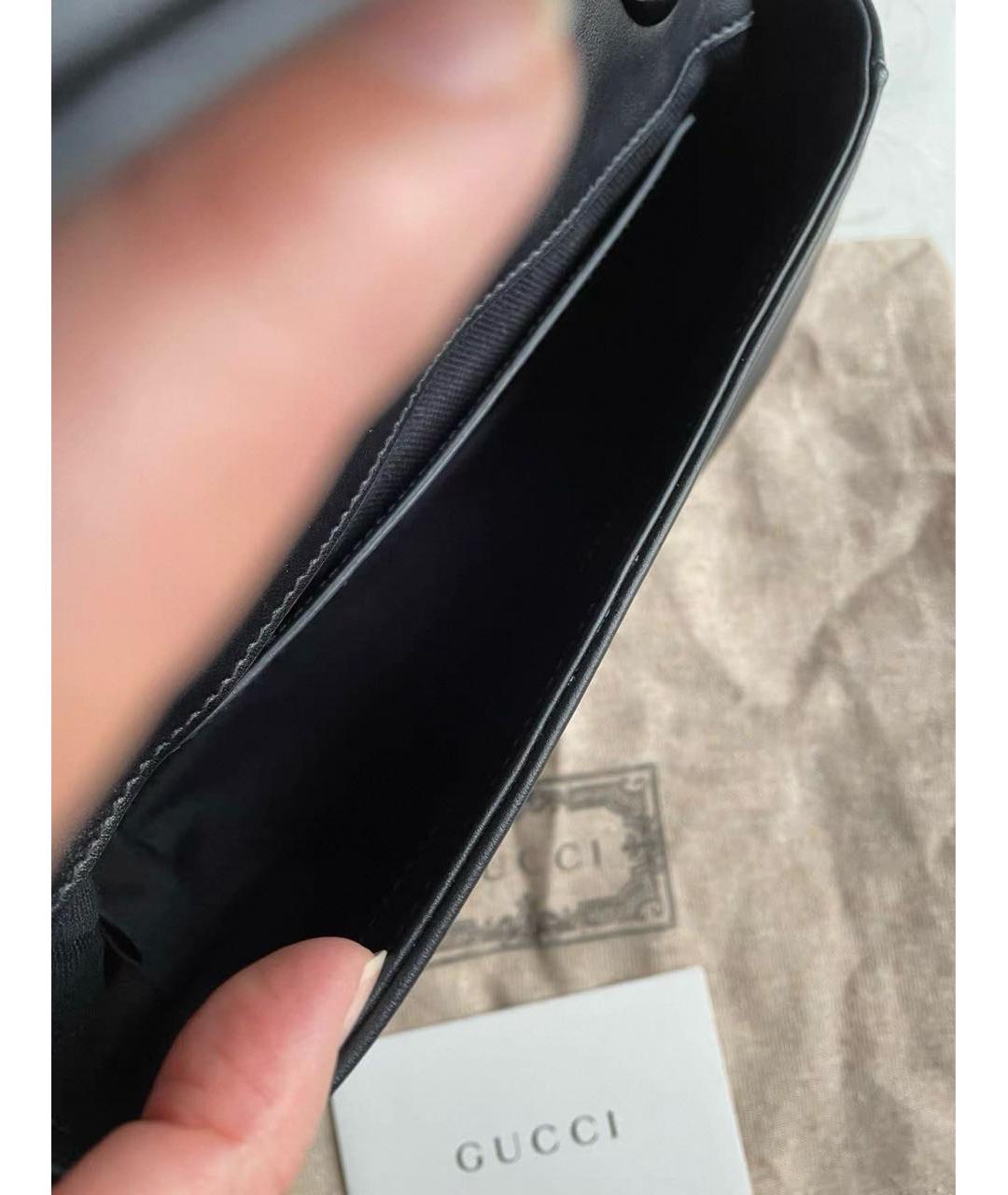 GUCCI Черная кожаная сумка через плечо, фото 5
