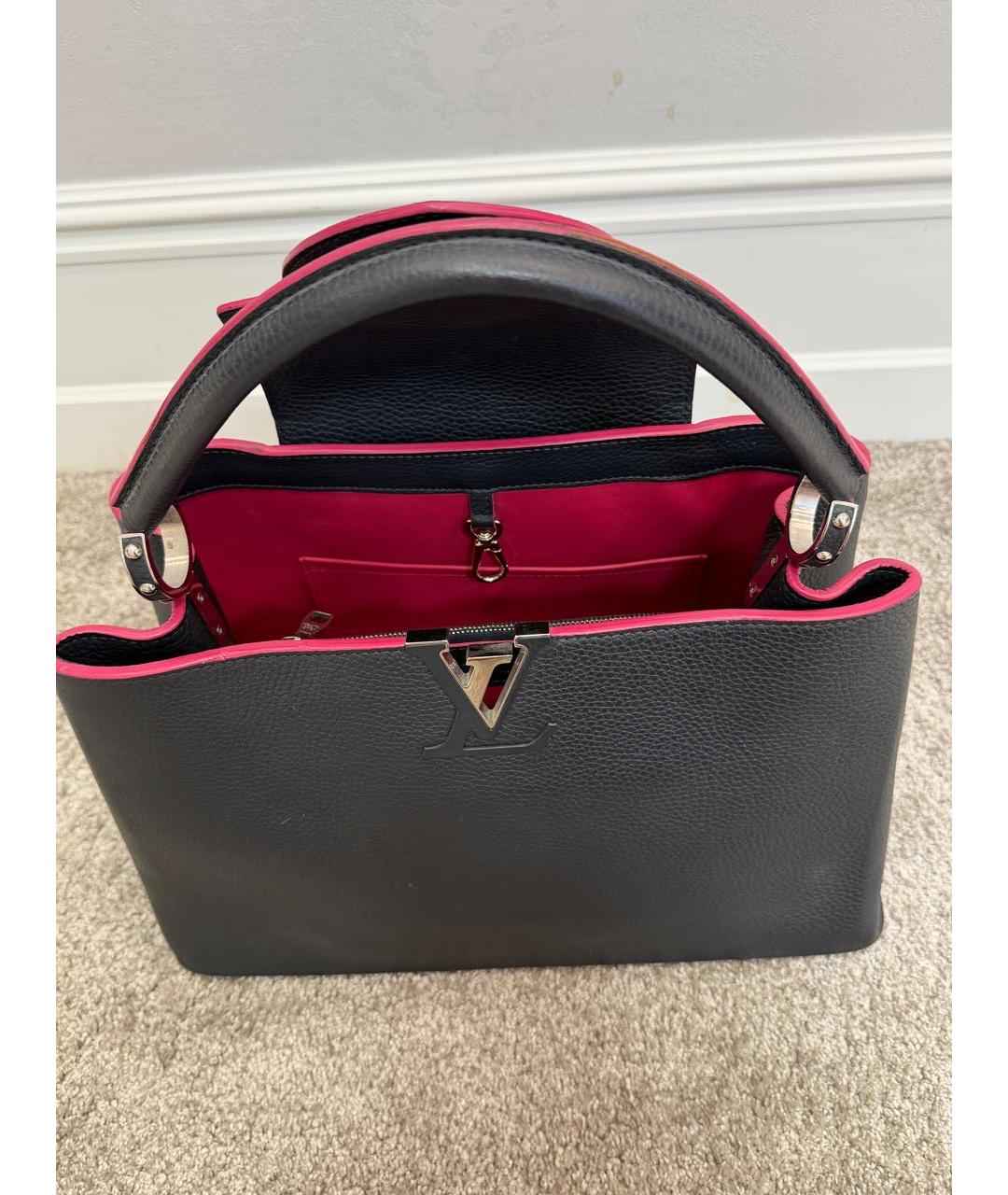 LOUIS VUITTON Синяя кожаная сумка с короткими ручками, фото 4