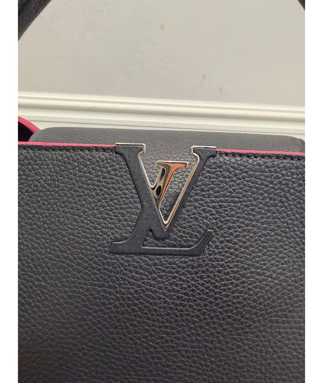 LOUIS VUITTON Синяя кожаная сумка с короткими ручками, фото 5