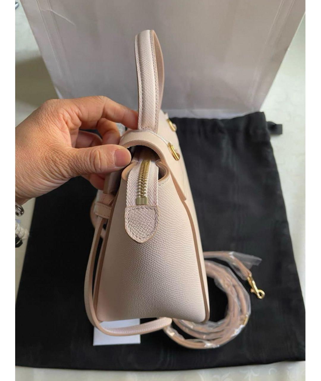 CELINE Розовая кожаная сумка с короткими ручками, фото 4