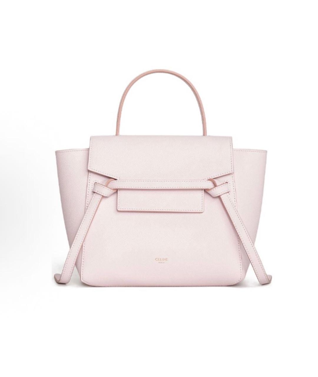 CELINE Розовая кожаная сумка с короткими ручками, фото 1