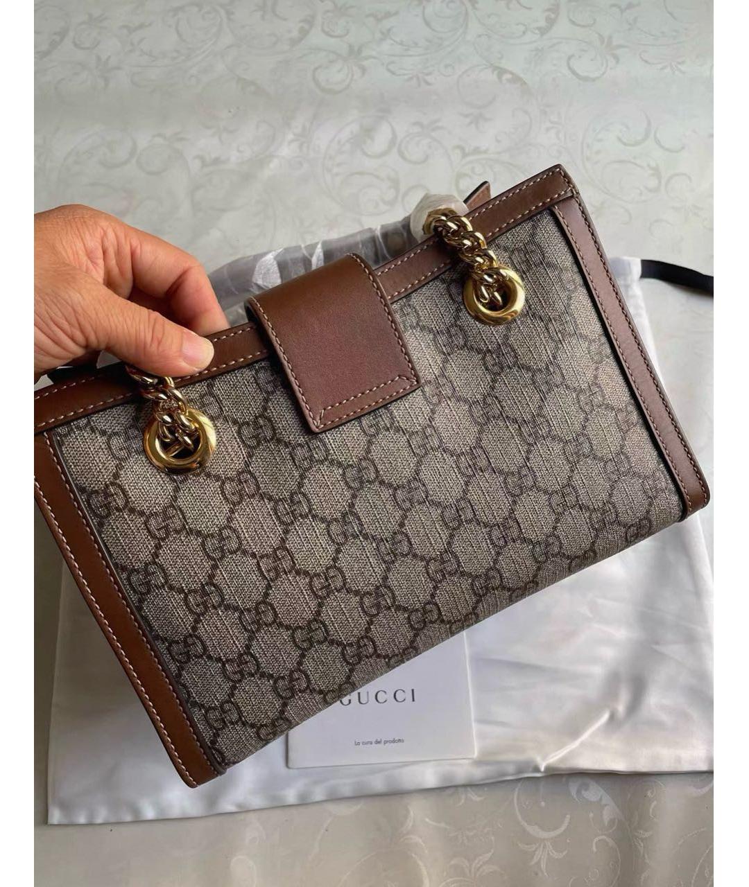 GUCCI Коричневая кожаная сумка через плечо, фото 3