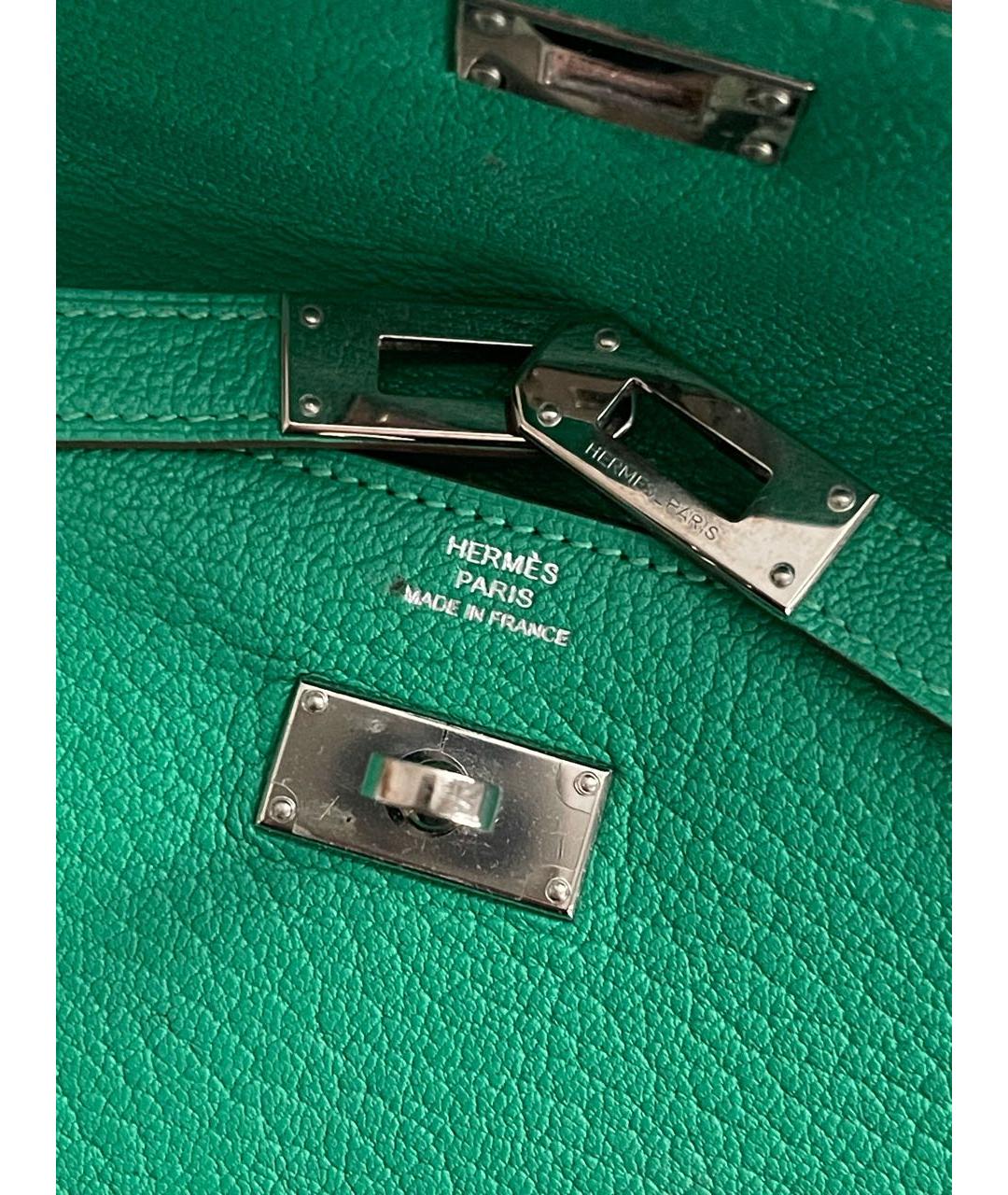 HERMES Зеленый кожаный кошелек, фото 2