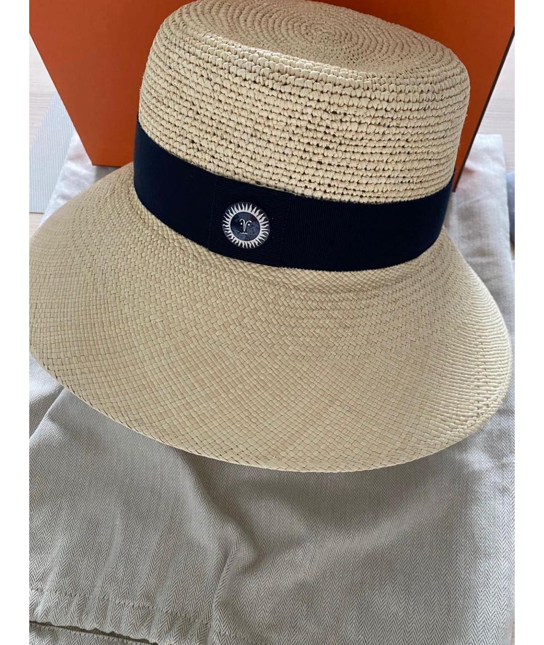 HERMES Бежевая соломенная шляпа, фото 5