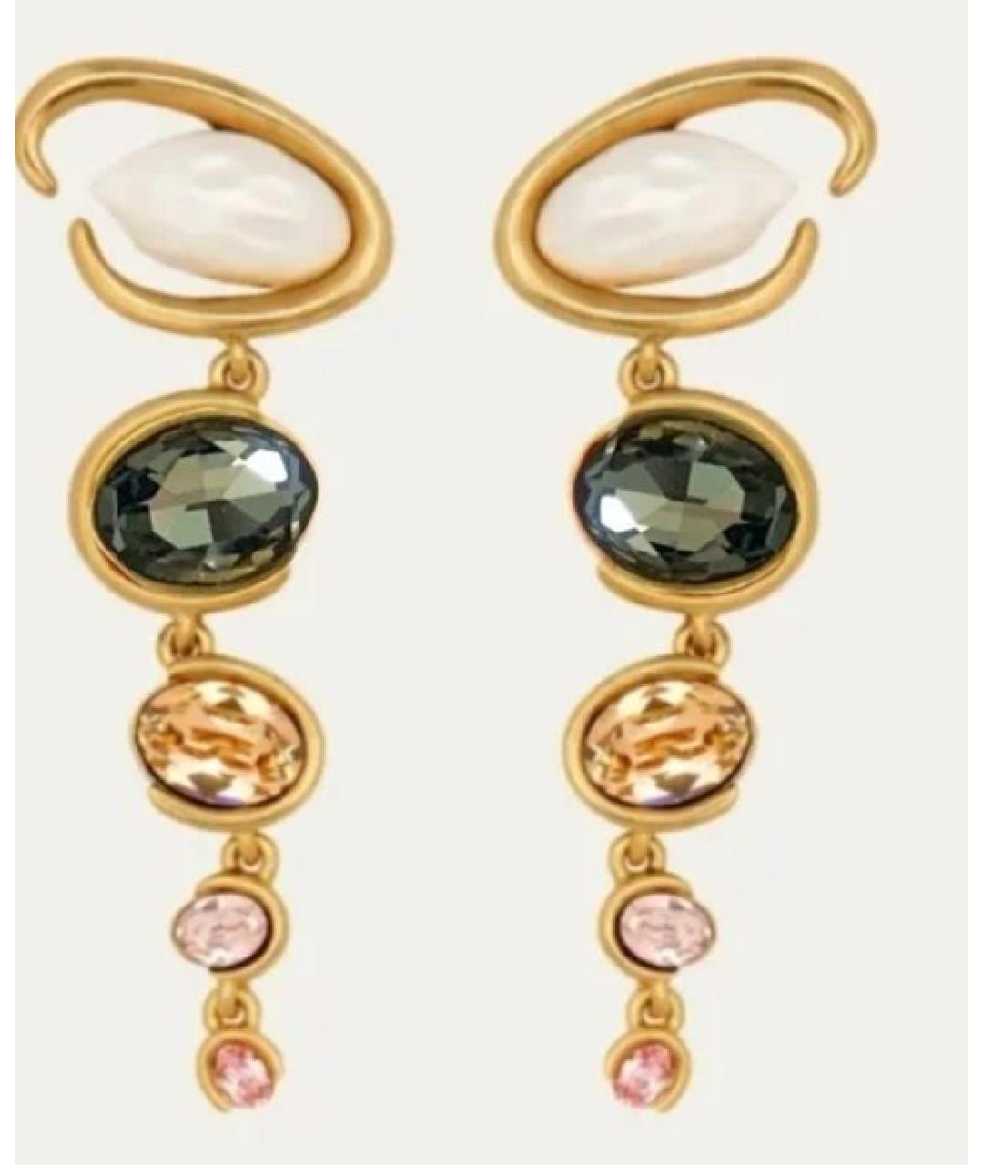 OSCAR DE LA RENTA Золотые позолоченные серьги, фото 3