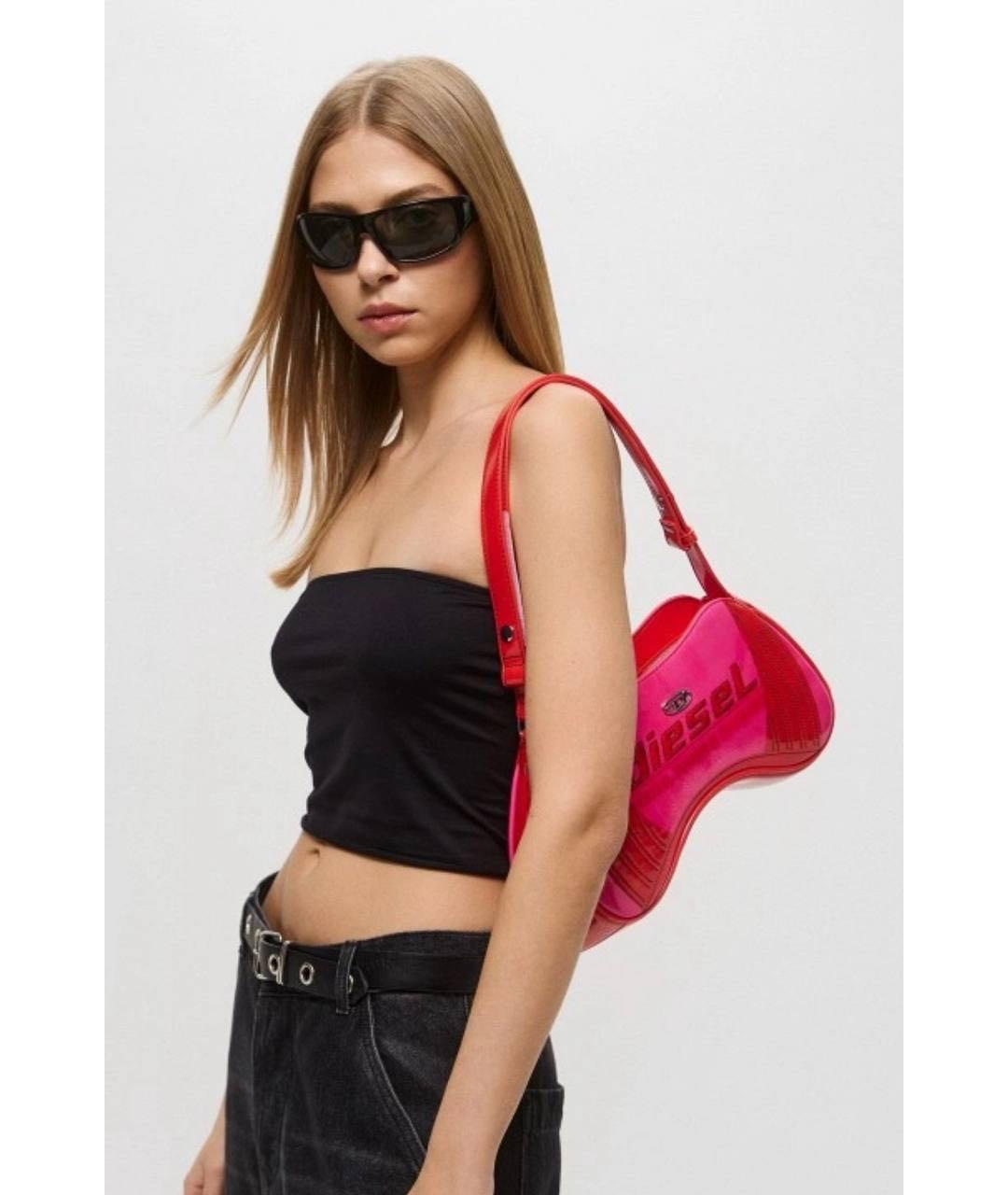 DIESEL Розовая сумка через плечо из искусственной кожи, фото 5