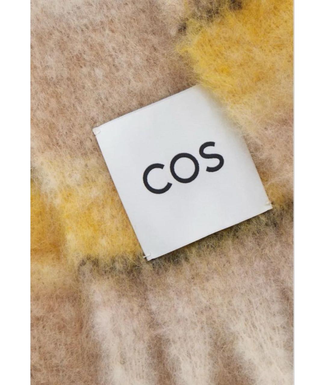 COS Желтый шерстяной шарф, фото 3